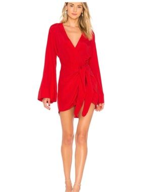NWOT - L’Academie Red Wrap Mini Dress